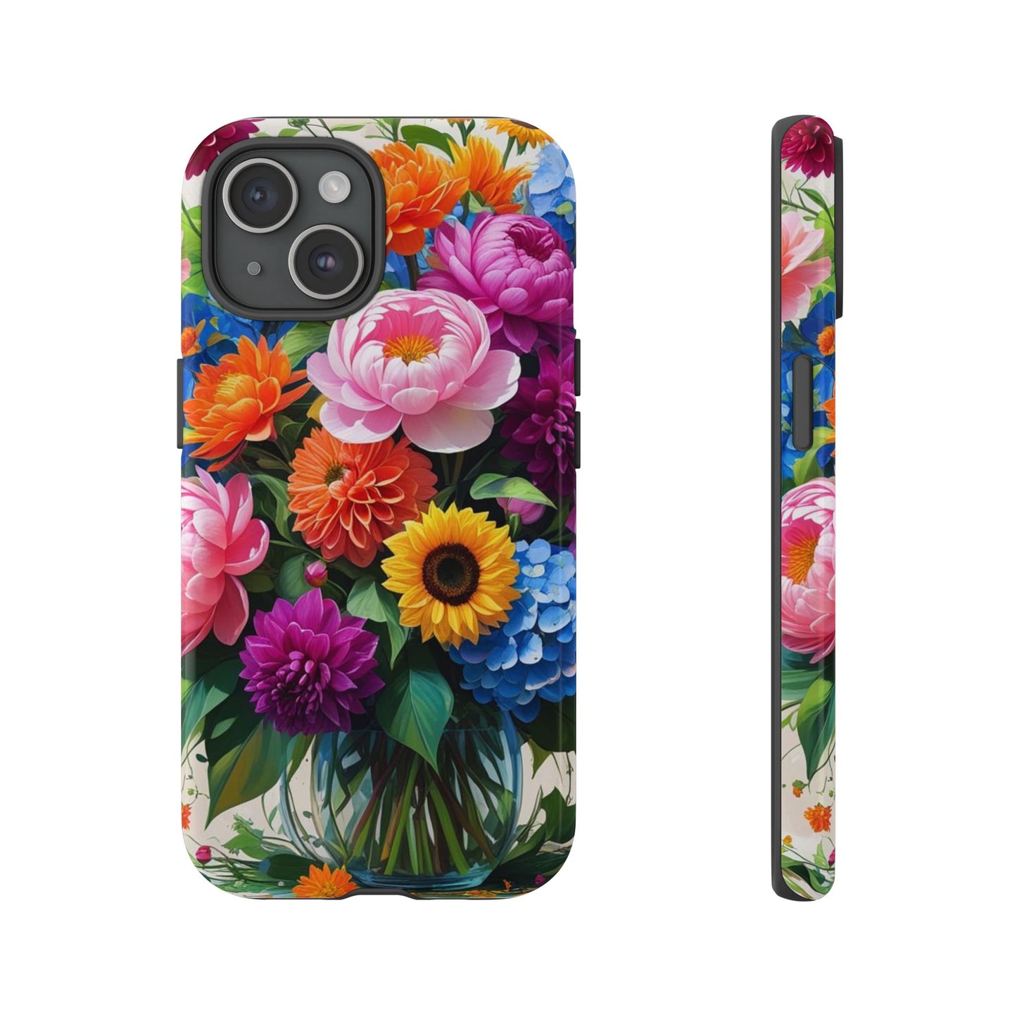 Floral Phone Case - Vibrant Flower Design, Tough Phone Cover, Gift for Her, Floral Accessories, Summer Vibes, Trendy Tech Decor
