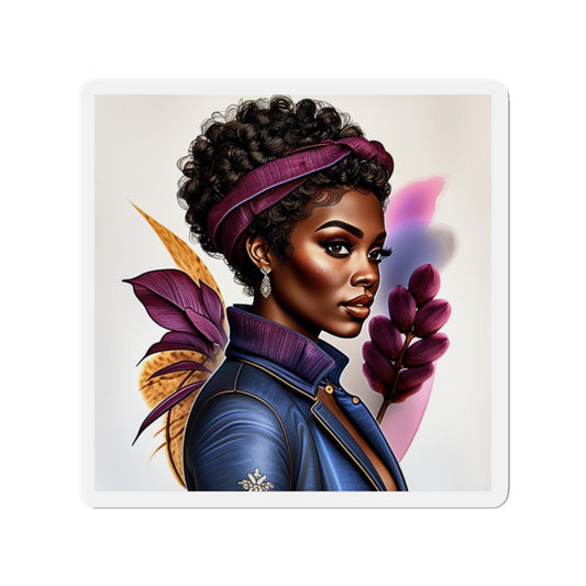 Elegant Die-Cut Magnets Featuring Afrocentric Artwork | Stylish Home Decor, Gift for Her, Fridge Magnet, Boho Decor, African American Art, Mom, Sister