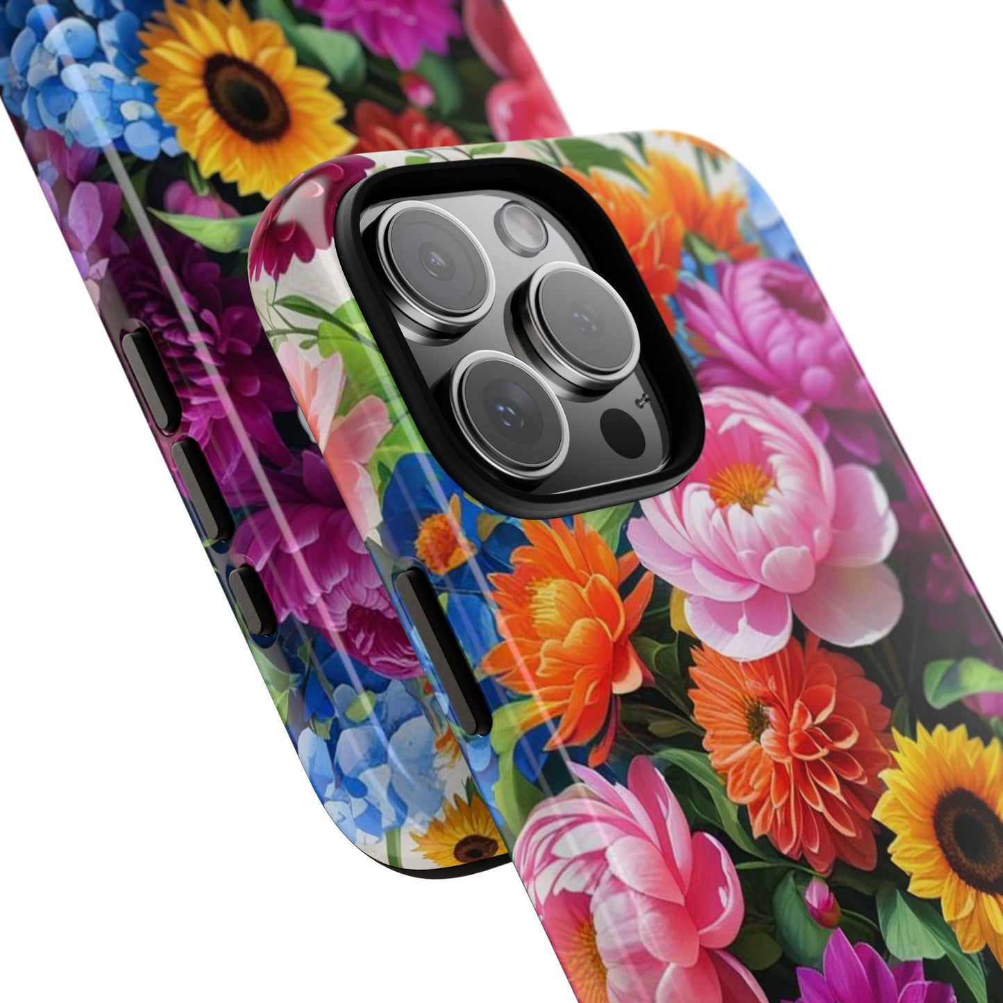 Floral Phone Case - Vibrant Flower Design, Tough Phone Cover, Gift for Her, Floral Accessories, Summer Vibes, Trendy Tech Decor
