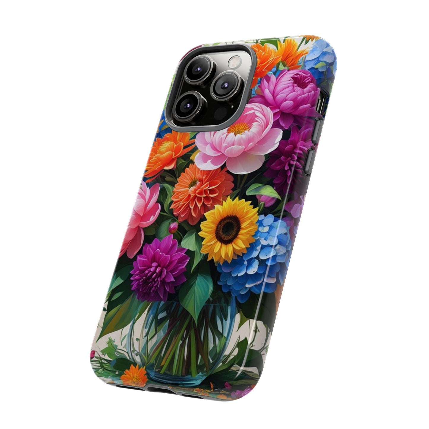 Floral Phone Case - Vibrant Flower Design, Tough Phone Cover, Gift for Her, Floral Accessories, Summer Vibes, Trendy Tech Decor