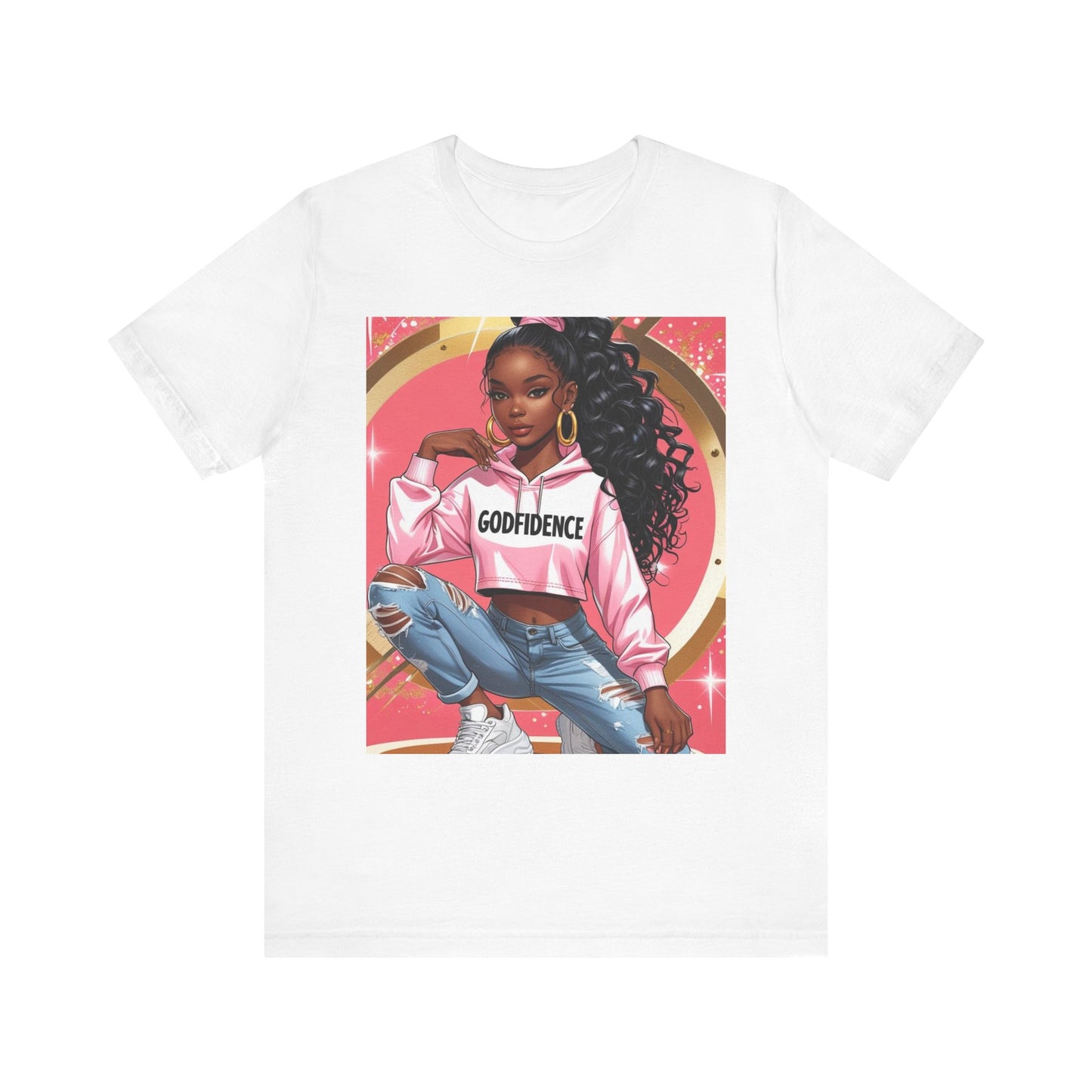 Godfidence Unisex Tee, Empowering Graphic Shirt, Casual Wear, Gift for Her, Fashionable Tees, Birthday Gift, Motivational Apparel