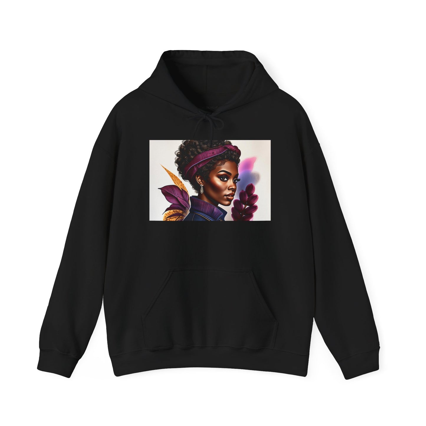Vibrant Art Hoodie, Unique Sweatshirt, Cozy Women’s Top, Stylish Gift for Her, Black Artist Design