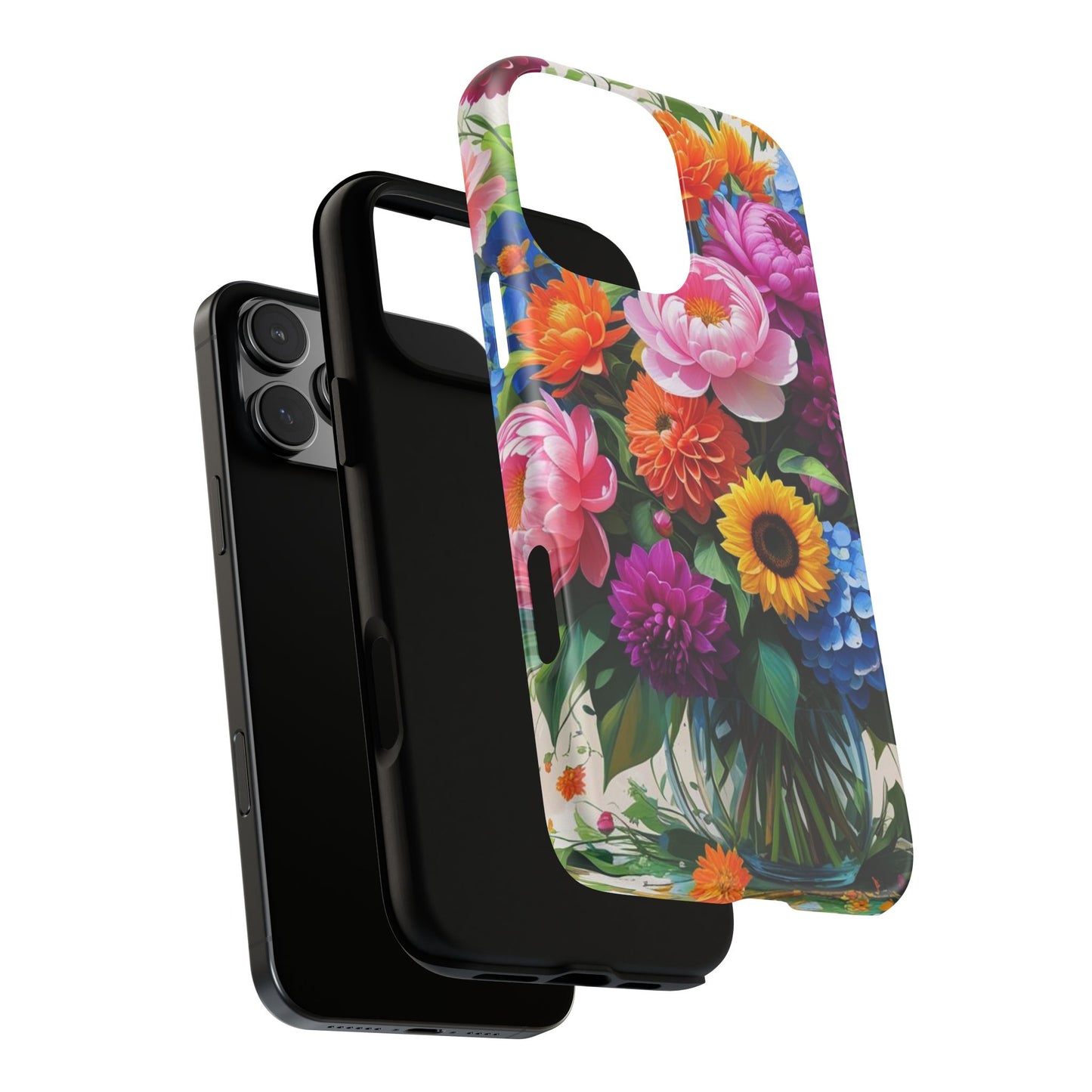 Floral Phone Case - Vibrant Flower Design, Tough Phone Cover, Gift for Her, Floral Accessories, Summer Vibes, Trendy Tech Decor