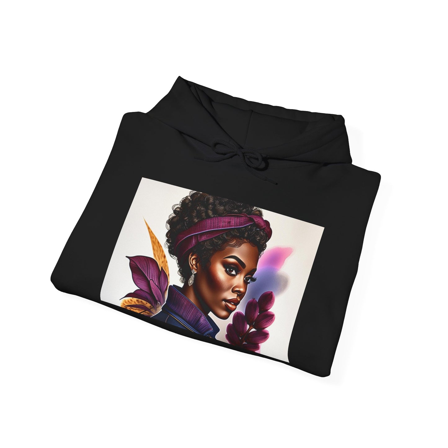 Vibrant Art Hoodie, Unique Sweatshirt, Cozy Women’s Top, Stylish Gift for Her, Black Artist Design