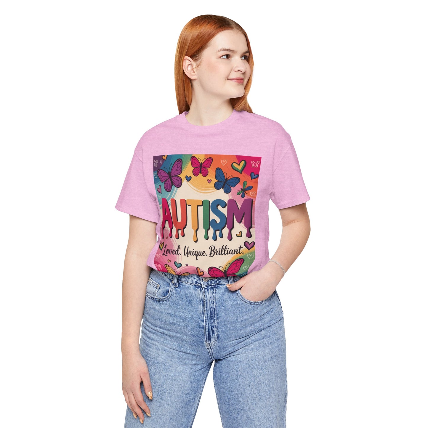Autism Awareness Butterfly Tee  Loved, Unique, Brilliant Unisex Short Sleeve TShirt
