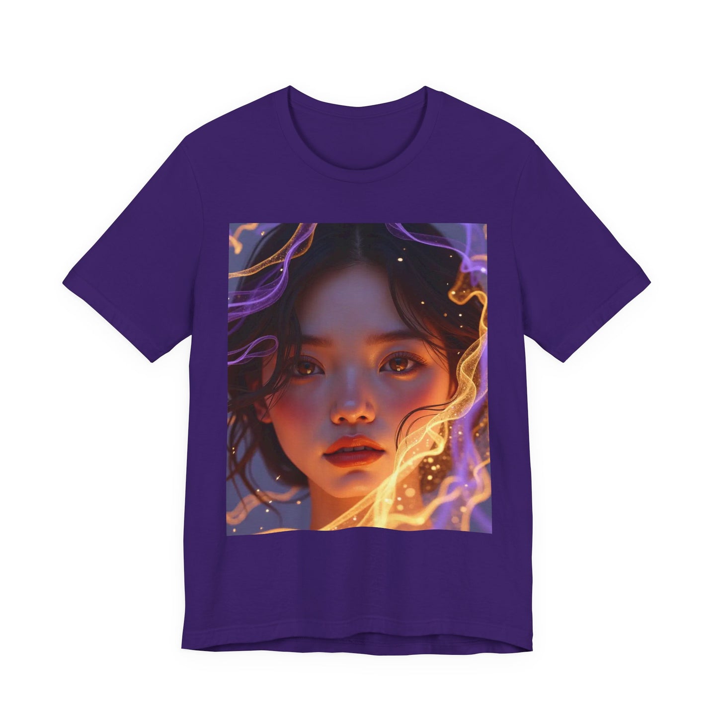 Enigmatic Portrait Tee, Unisex Graphic T-Shirt, Artistic Short Sleeve Shirt, Casual Everyday Wear, Unique Gift for Art Lovers