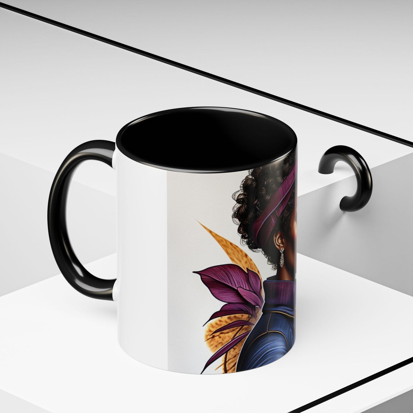 Bold Afrocentric Coffee Mug - Empowering Art for Daily Inspiration, Gift for Her, Doodle Mug, Office Decor, Unique Kitchenware
