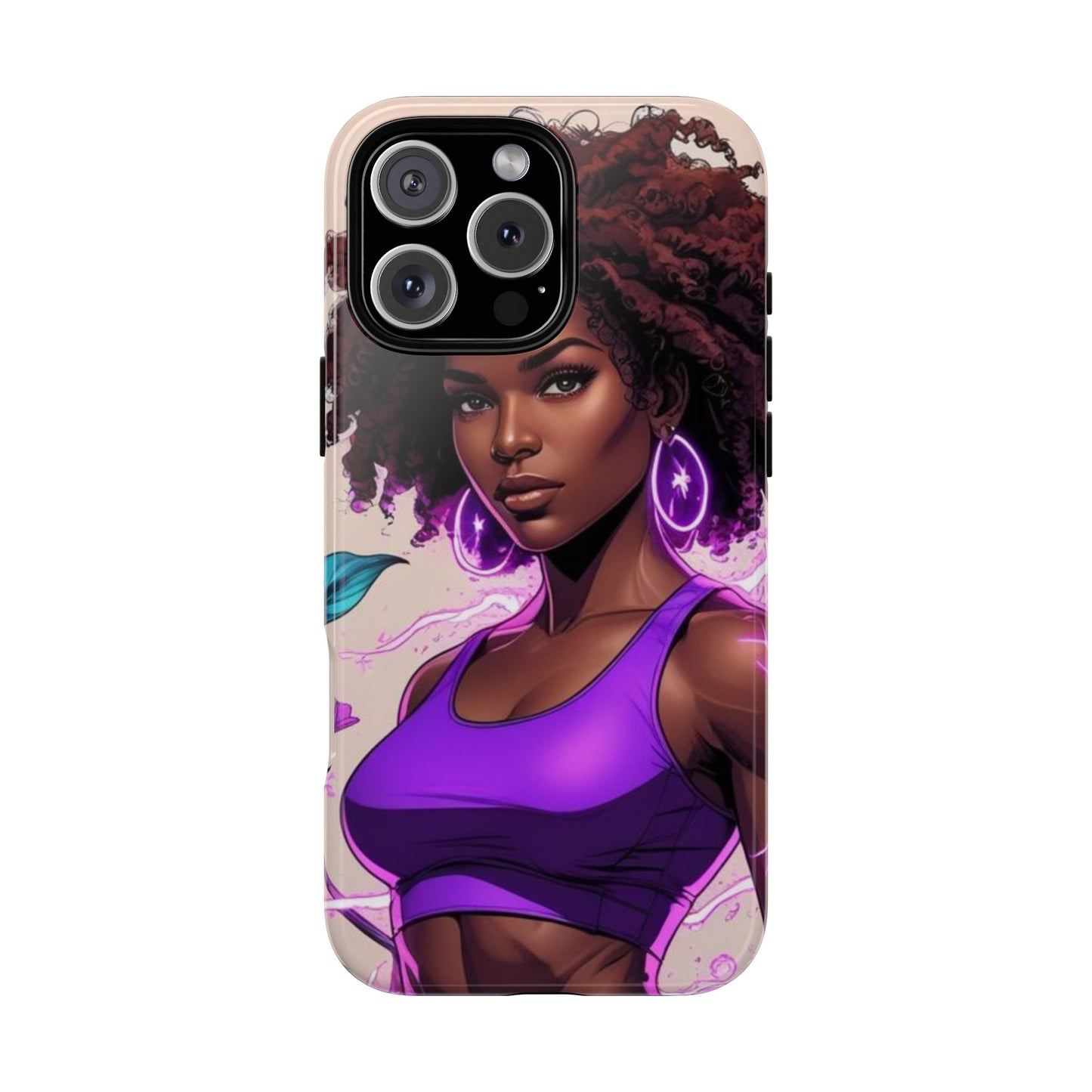 Vibrant Phone Case featuring Empowering Design, Black Woman Art, Floral Phone Accessory, Tough Cases for Gifts, Unique Gift for Her