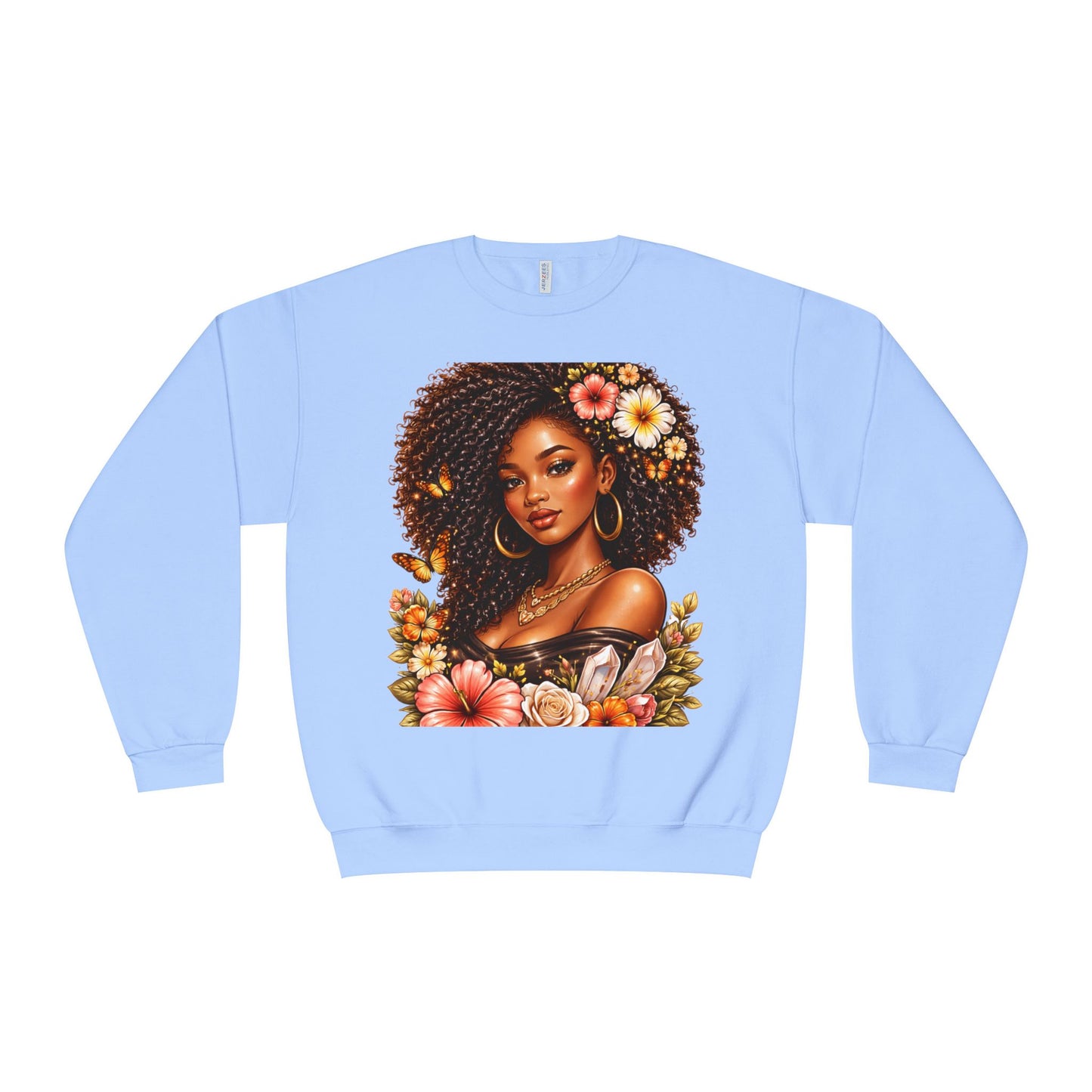Afro Floral Portrait Crewneck Sweatshirt