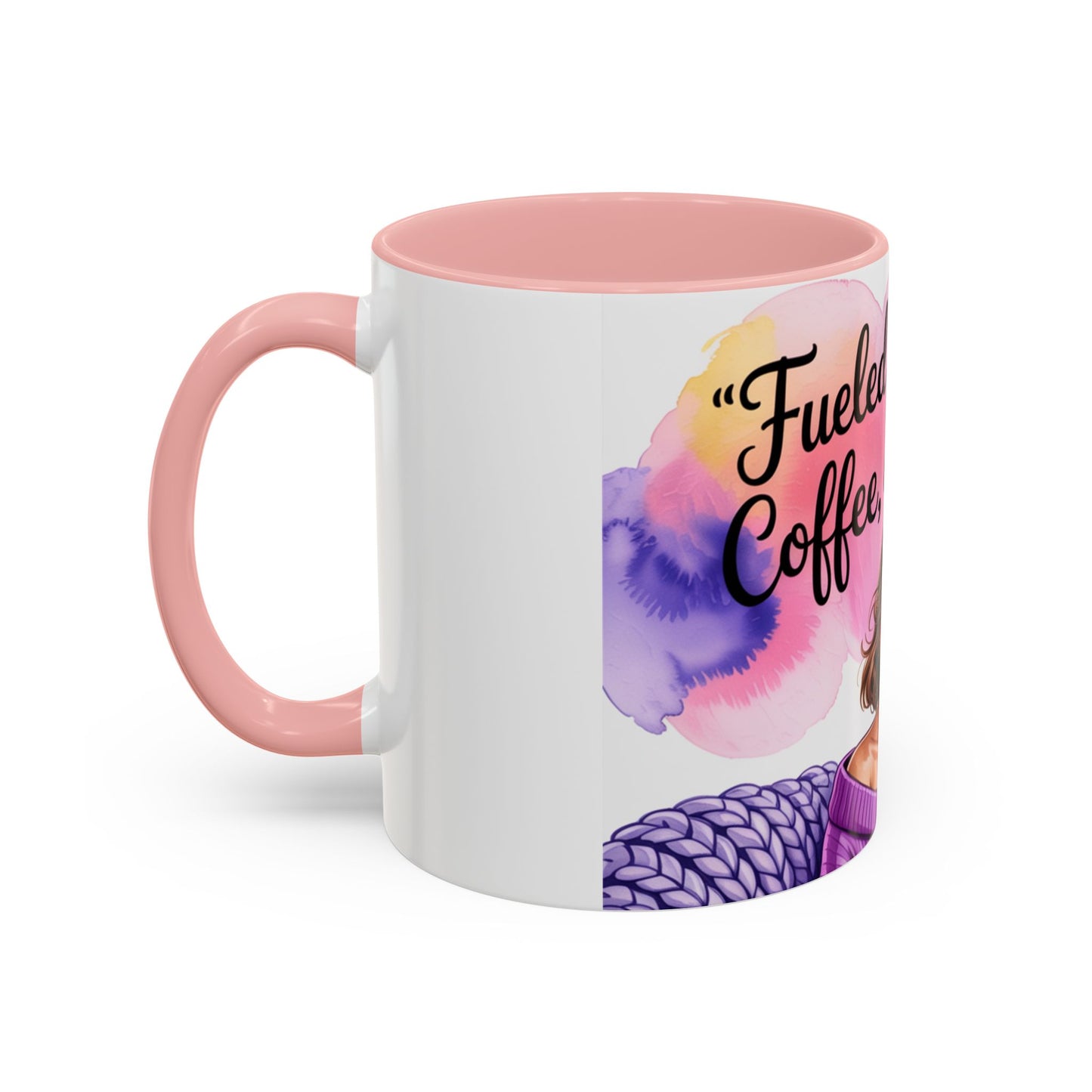 Fueled by Grace, Coffee, and Chaos Accent Coffee Mug, Colorful Design for Coffee Lovers, Hot chocolate