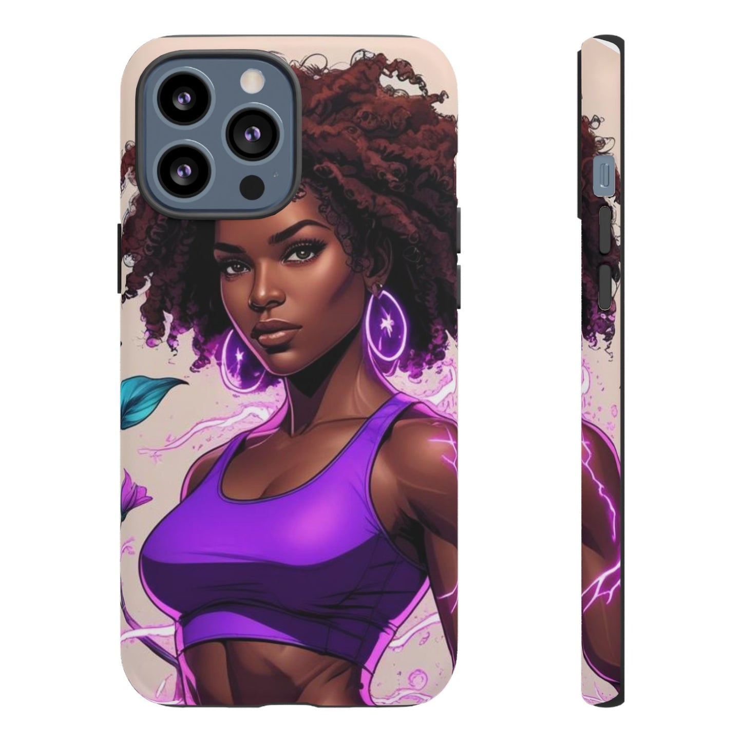 Vibrant Phone Case featuring Empowering Design, Black Woman Art, Floral Phone Accessory, Tough Cases for Gifts, Unique Gift for Her