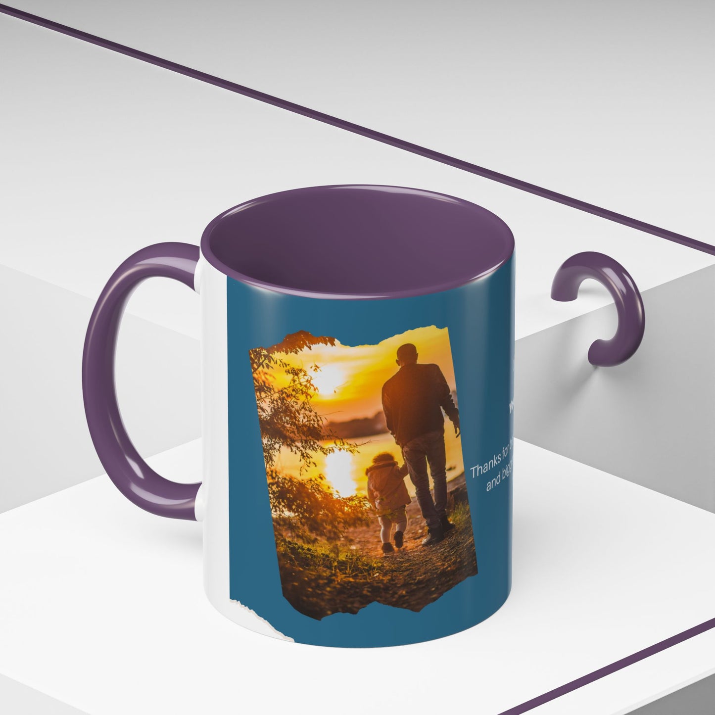 Dad's Love Accent Coffee Mug, Inspirational Dad Mug, Father's Day Gift, Personalized Coffee Cup, Unique Gift for Dad, Family Reminder