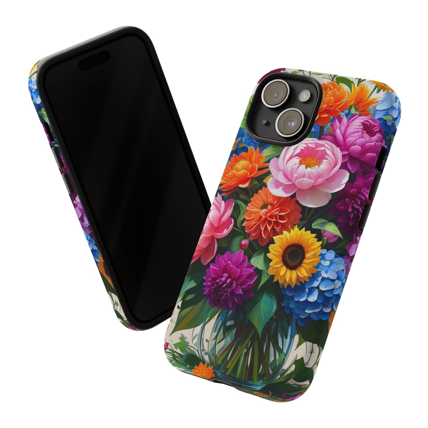 Floral Phone Case - Vibrant Flower Design, Tough Phone Cover, Gift for Her, Floral Accessories, Summer Vibes, Trendy Tech Decor