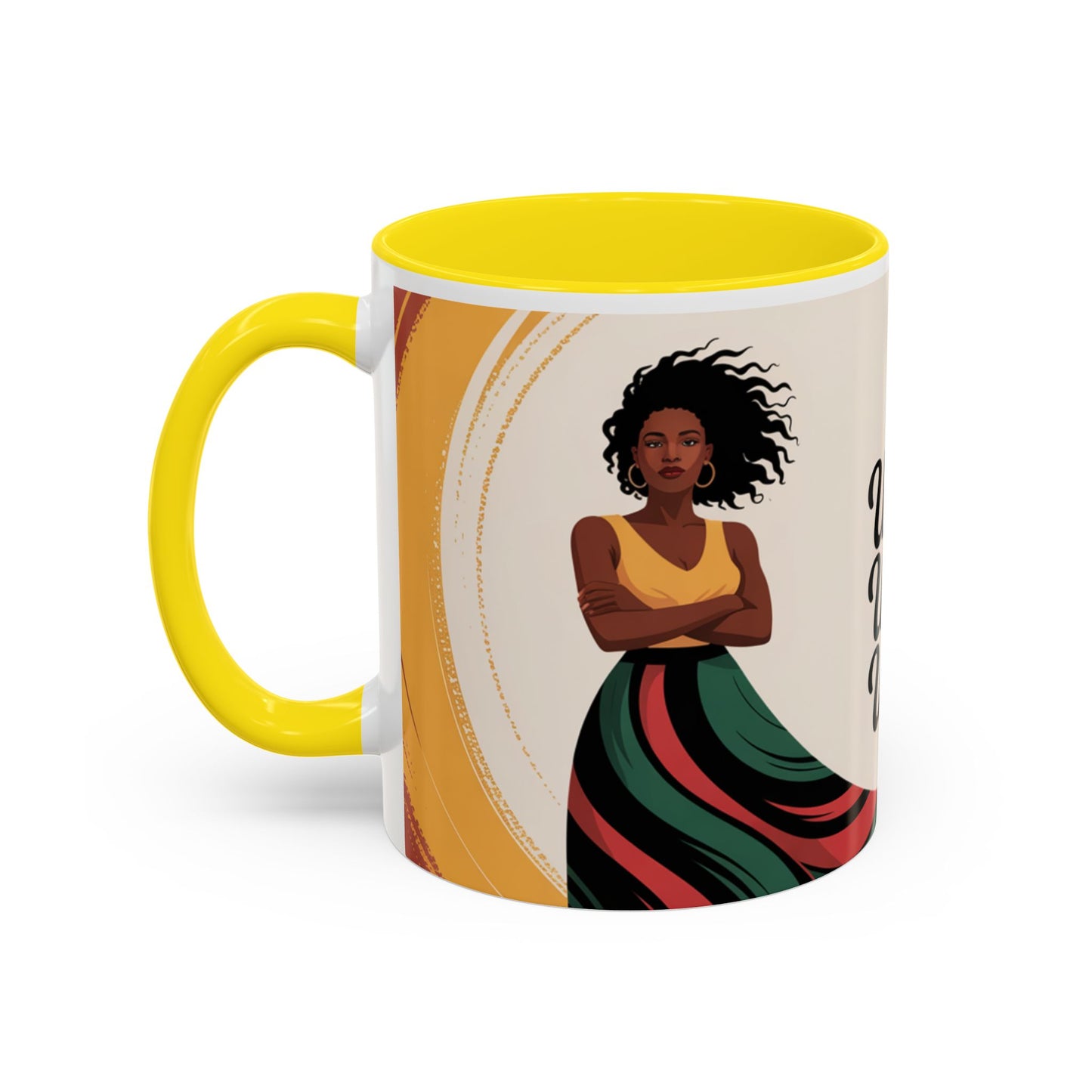 Unchained Unshaken Unstoppable Accent Coffee Mug, Juneteenth