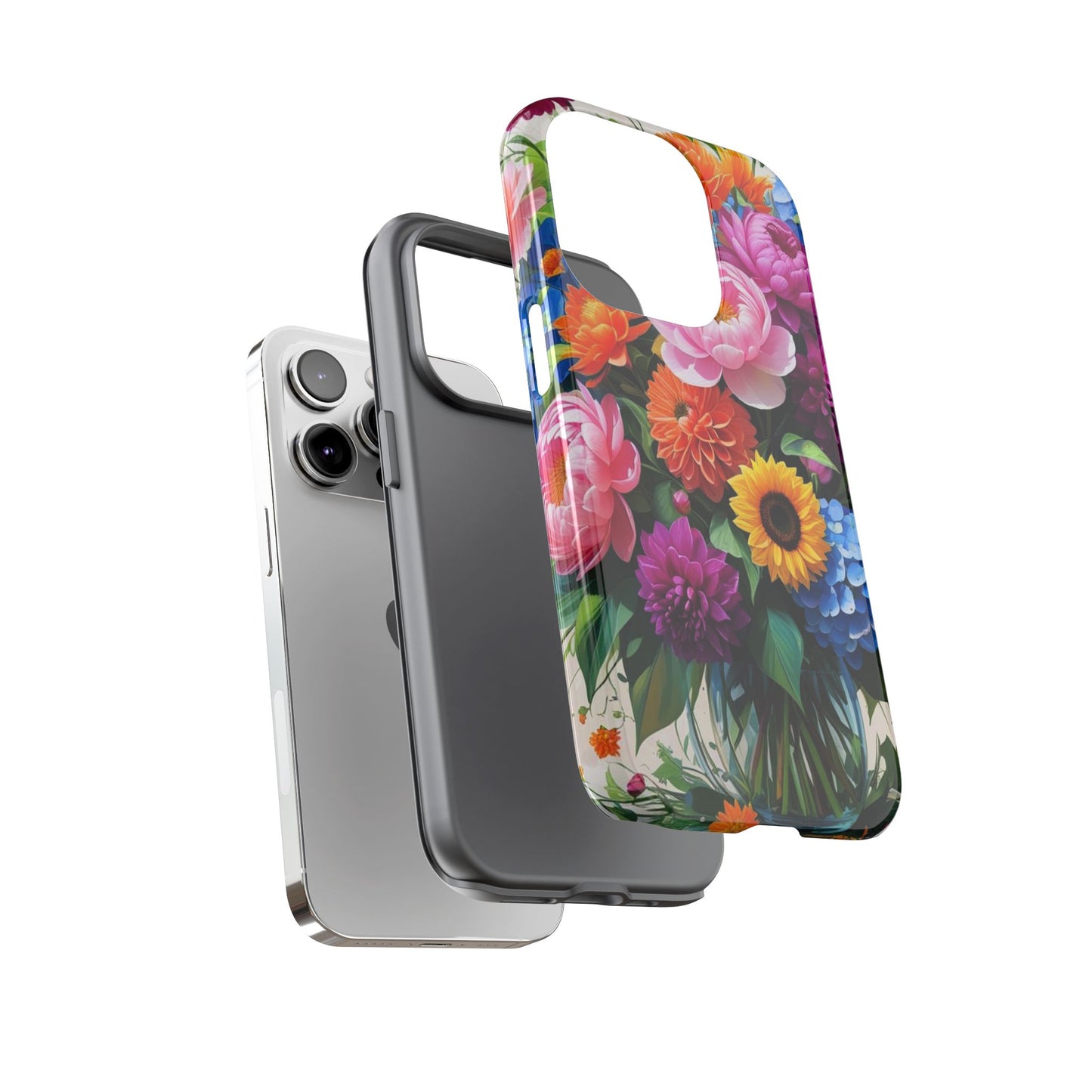 Floral Phone Case - Vibrant Flower Design, Tough Phone Cover, Gift for Her, Floral Accessories, Summer Vibes, Trendy Tech Decor