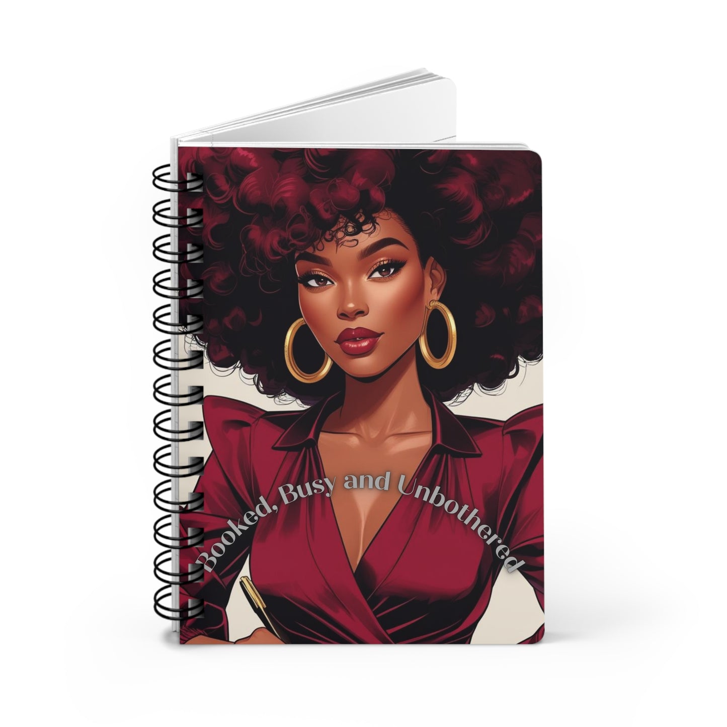 Glamorous Spiral Bound Journal: Booked, Busy and Unbothered | Inspirational Writing, Gift for Her, Planner, Self-Care Journal, Black [...]