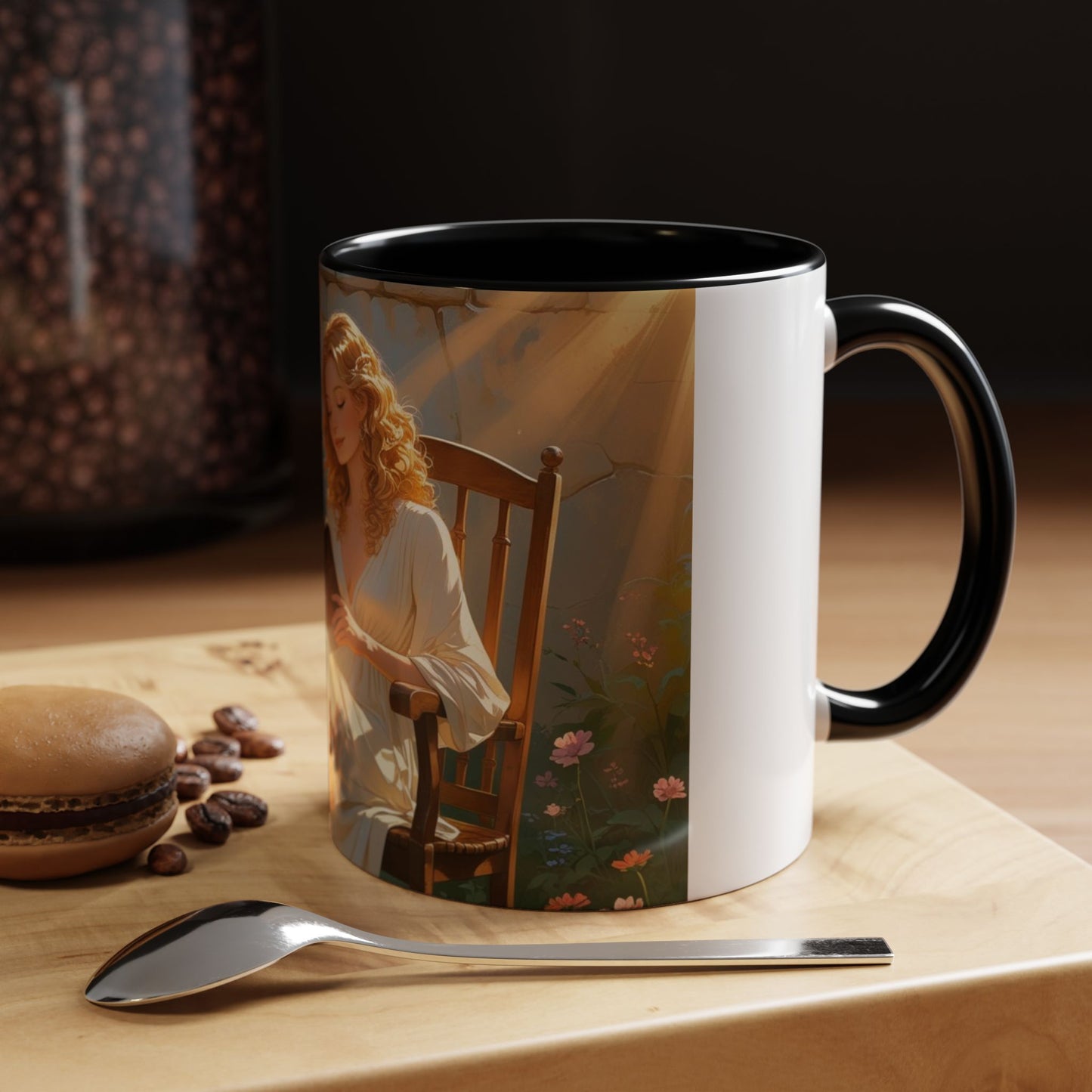 Accent Coffee Mug with Inspirational Design, Cozy Gift for Readers, Perfect for Relaxation, Home Decor, Warm Beverage Lover