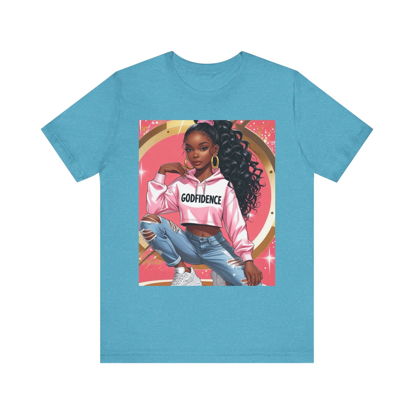 Godfidence Unisex Tee, Empowering Graphic Shirt, Casual Wear, Gift for Her, Fashionable Tees, Birthday Gift, Motivational Apparel