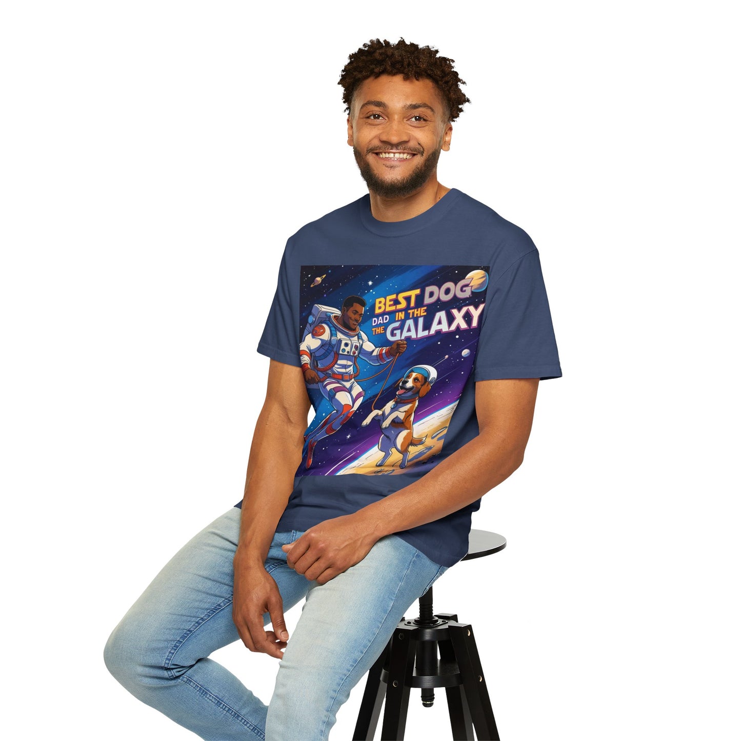 Best Dog Dad in the Galaxy T-Shirt, Unisex Space-Themed Tee, Dog Lover Gift, Father's Day Shirt, Gift for Dog Dads, Galaxy Graphic Tee