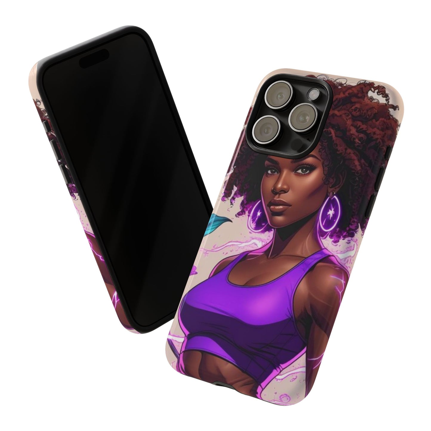Vibrant Phone Case featuring Empowering Design, Black Woman Art, Floral Phone Accessory, Tough Cases for Gifts, Unique Gift for Her