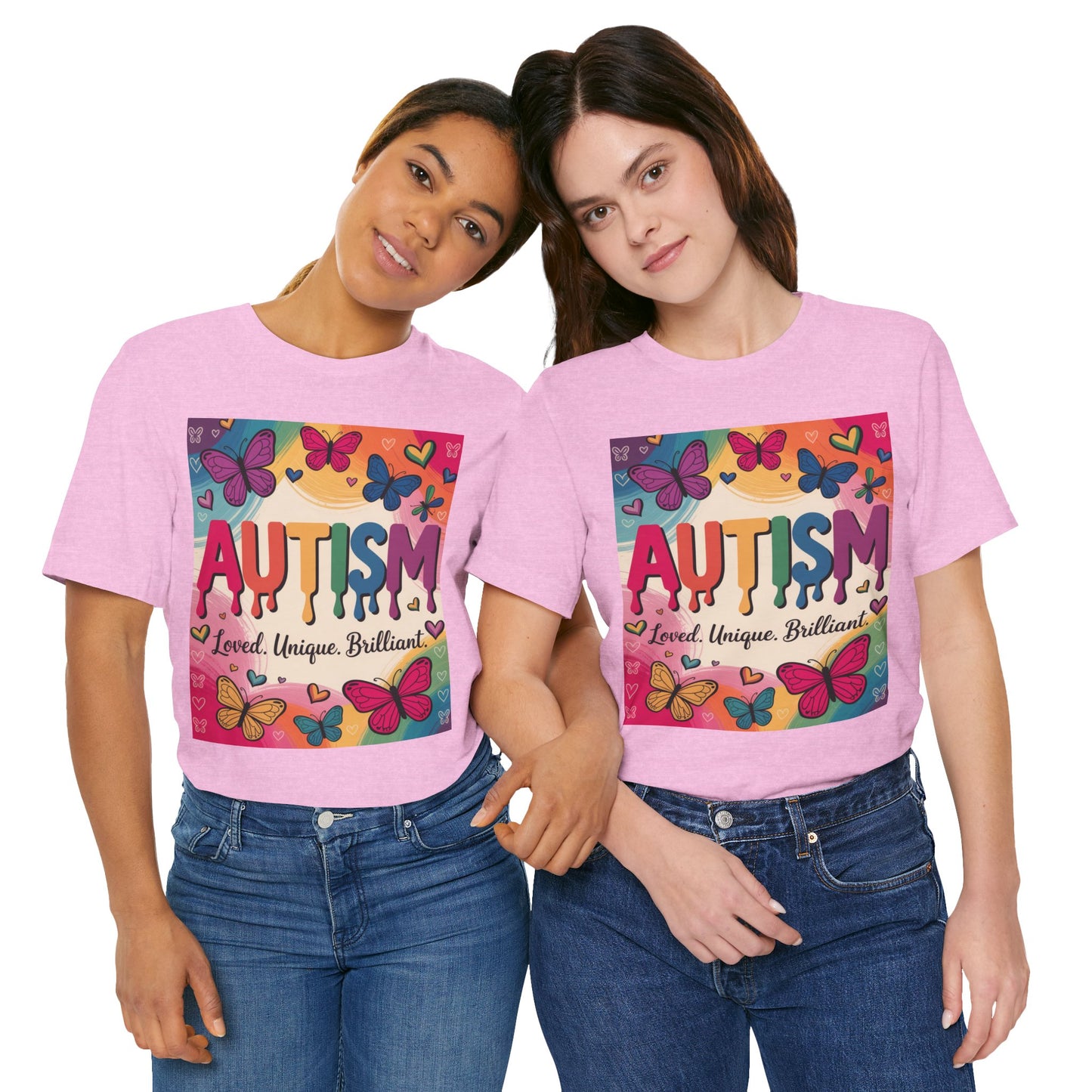 Autism Awareness Butterfly Tee  Loved, Unique, Brilliant Unisex Short Sleeve TShirt