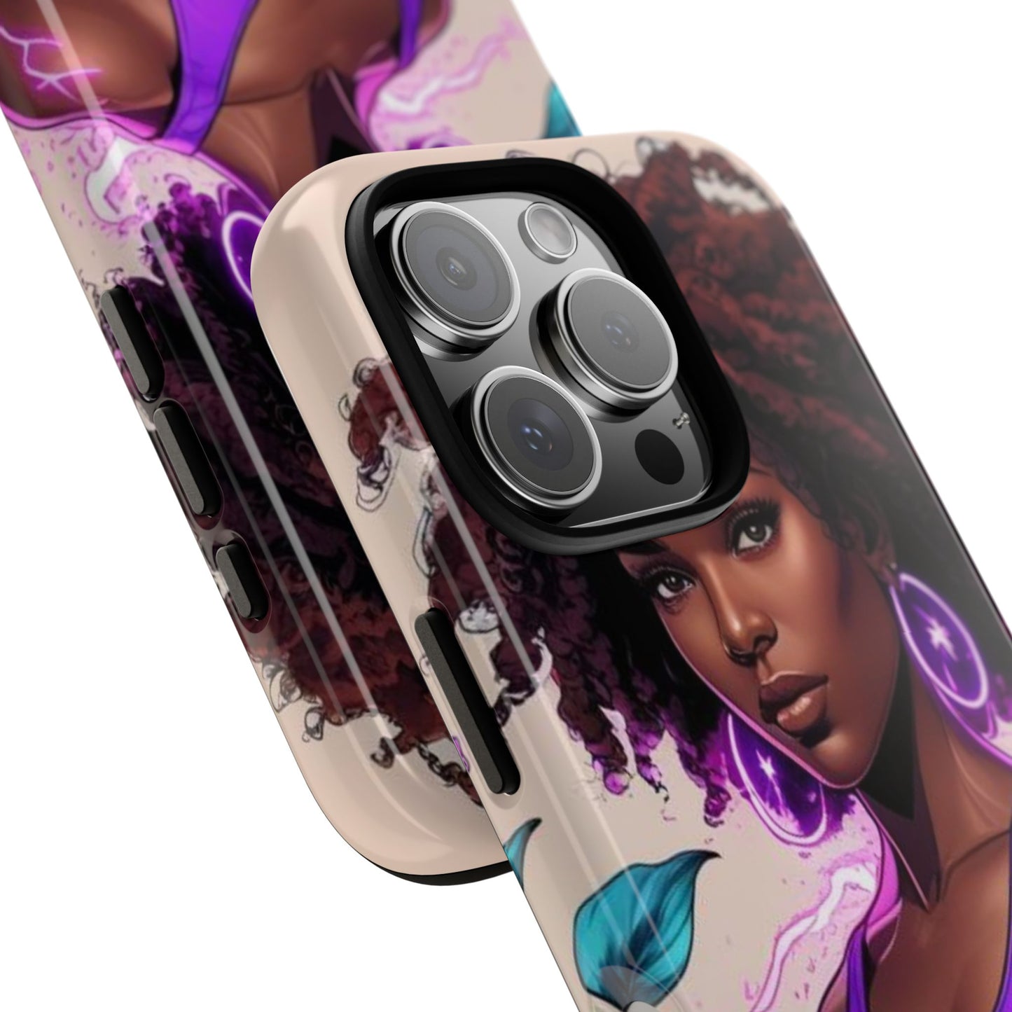 Vibrant Phone Case featuring Empowering Design, Black Woman Art, Floral Phone Accessory, Tough Cases for Gifts, Unique Gift for Her