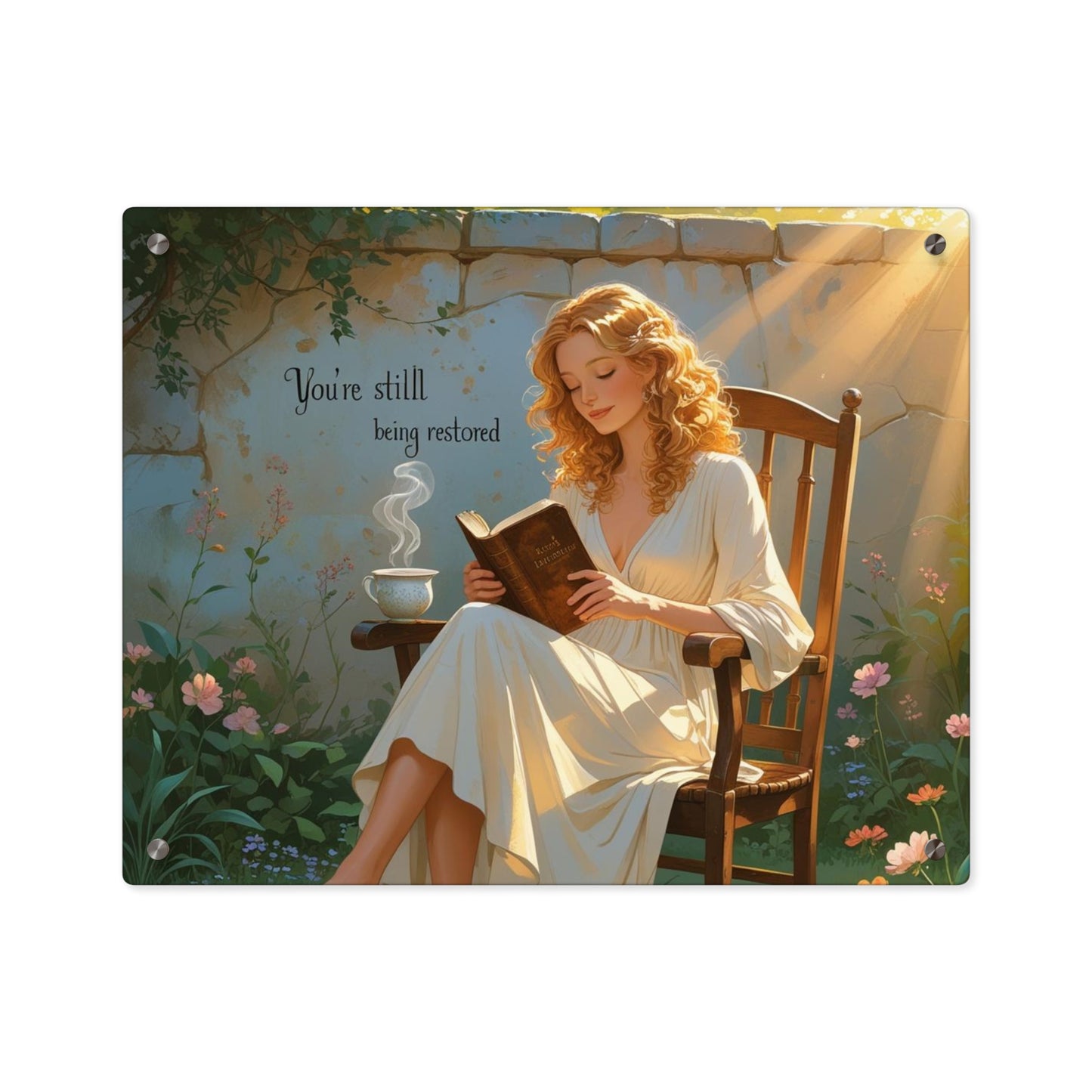 Restorative Acrylic Wall Art Panel, Inspirational Home Decor, Reading Quotes Art, Cozy Living Room Decor, Gift for Book Lovers