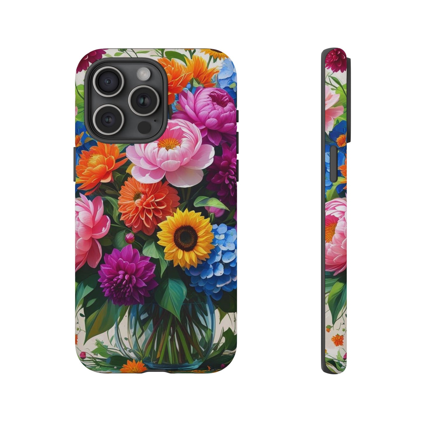 Floral Phone Case - Vibrant Flower Design, Tough Phone Cover, Gift for Her, Floral Accessories, Summer Vibes, Trendy Tech Decor