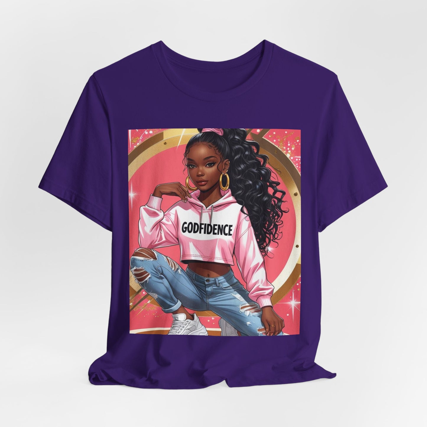Godfidence Unisex Tee, Empowering Graphic Shirt, Casual Wear, Gift for Her, Fashionable Tees, Birthday Gift, Motivational Apparel