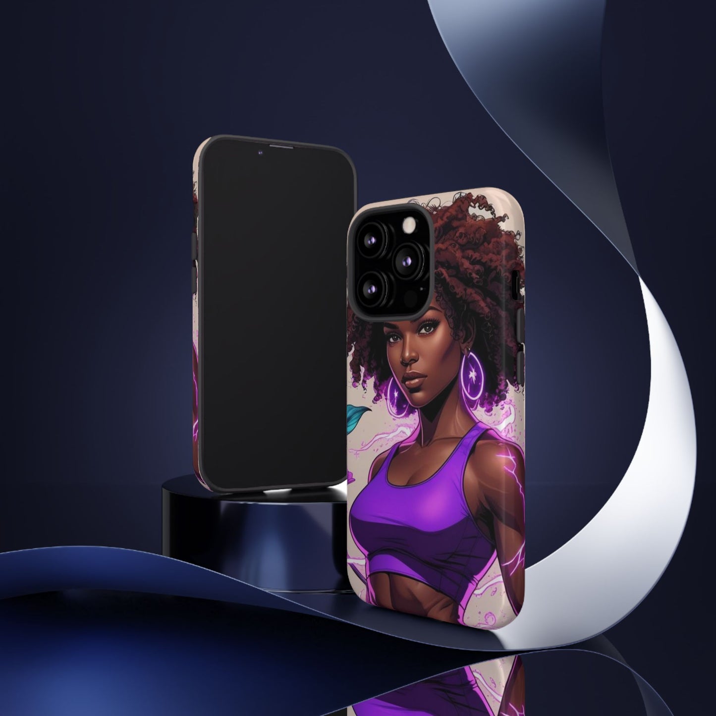 Vibrant Phone Case featuring Empowering Design, Black Woman Art, Floral Phone Accessory, Tough Cases for Gifts, Unique Gift for Her