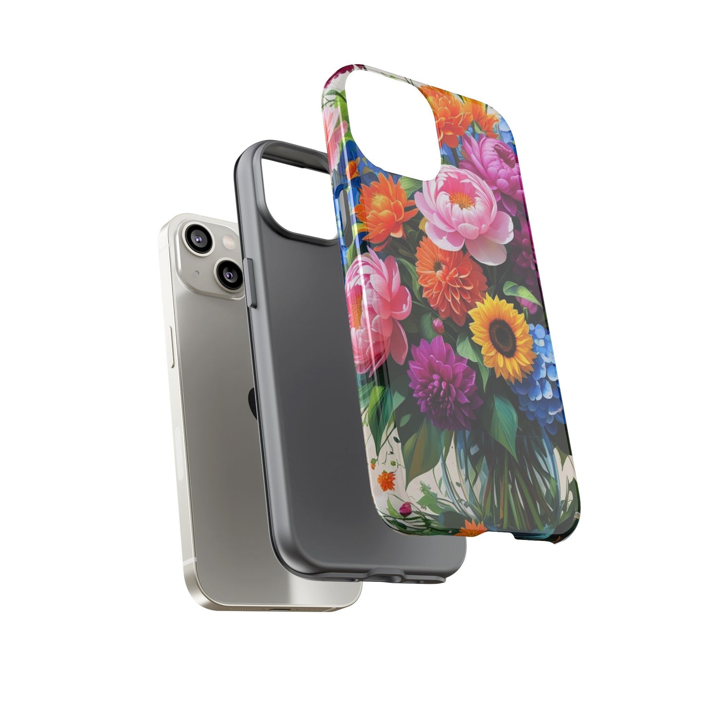 Floral Phone Case - Vibrant Flower Design, Tough Phone Cover, Gift for Her, Floral Accessories, Summer Vibes, Trendy Tech Decor