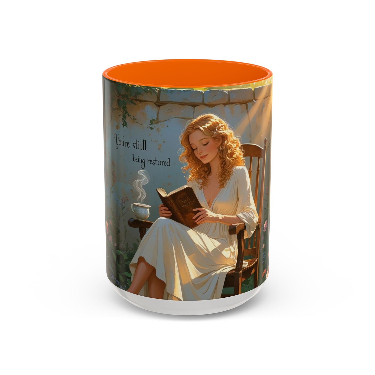 Accent Coffee Mug with Inspirational Design, Cozy Gift for Readers, Perfect for Relaxation, Home Decor, Warm Beverage Lover