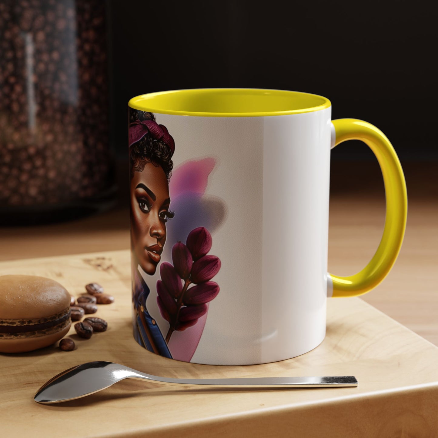 Bold Afrocentric Coffee Mug - Empowering Art for Daily Inspiration, Gift for Her, Doodle Mug, Office Decor, Unique Kitchenware