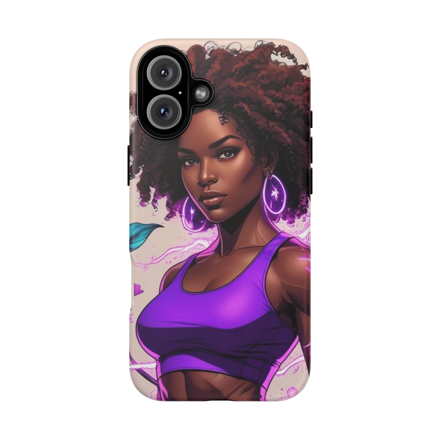 Vibrant Phone Case featuring Empowering Design, Black Woman Art, Floral Phone Accessory, Tough Cases for Gifts, Unique Gift for Her