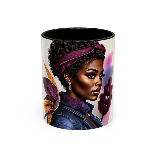 Bold Afrocentric Coffee Mug - Empowering Art for Daily Inspiration, Gift for Her, Doodle Mug, Office Decor, Unique Kitchenware