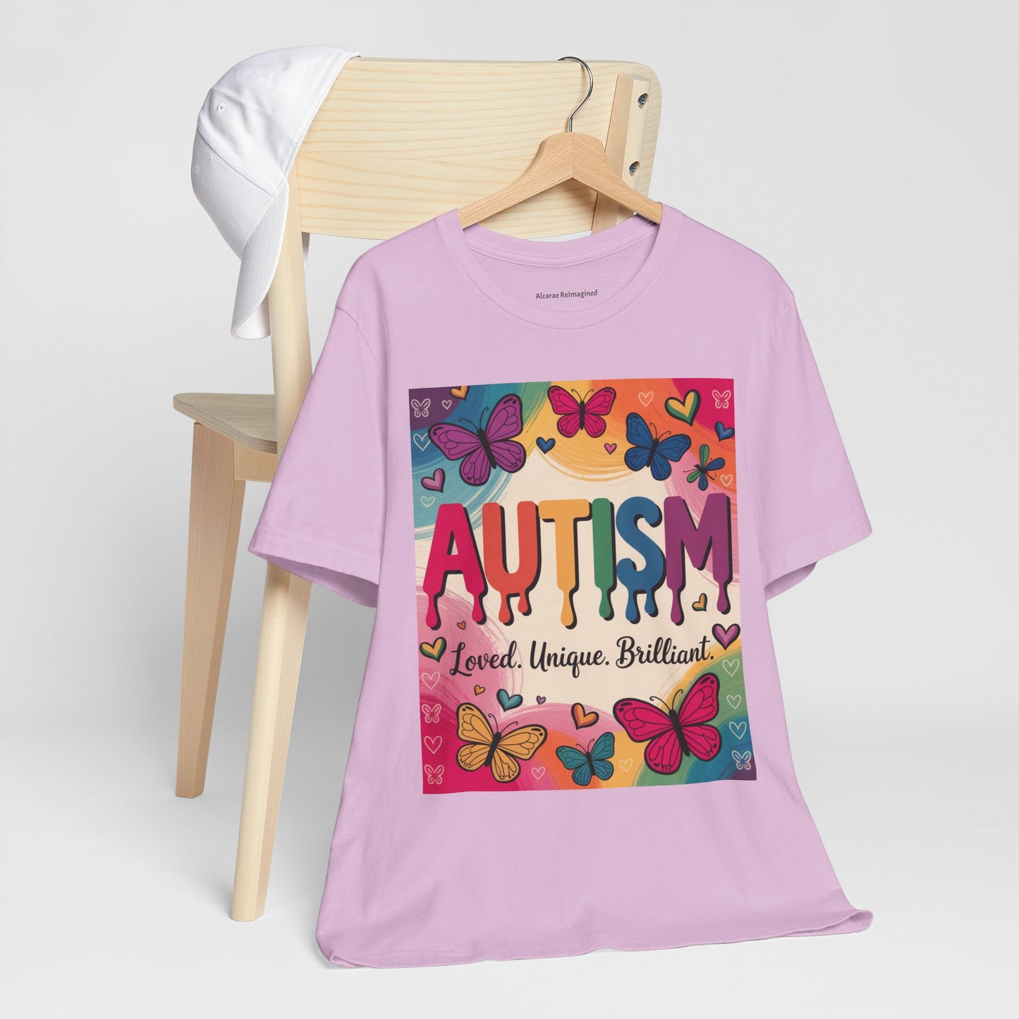 Autism Awareness Butterfly Tee  Loved, Unique, Brilliant Unisex Short Sleeve TShirt