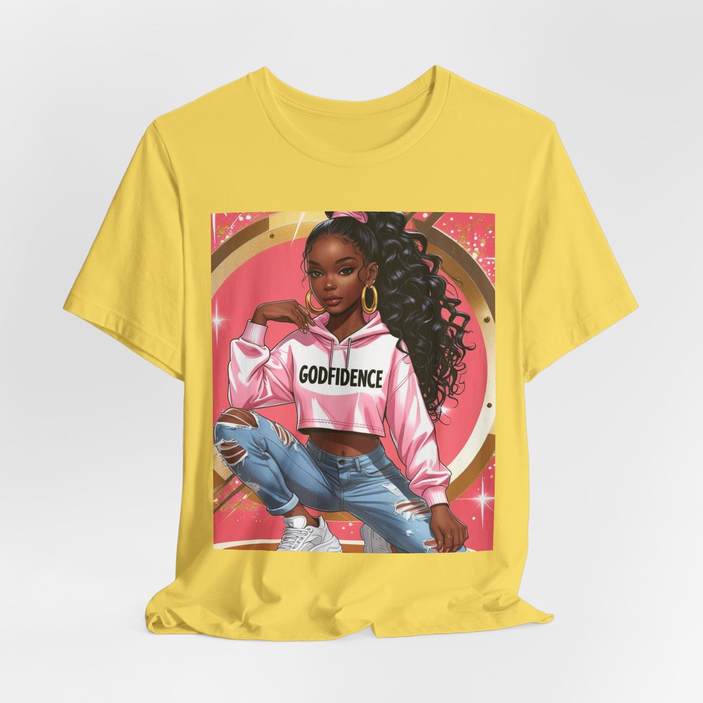 Godfidence Unisex Tee, Empowering Graphic Shirt, Casual Wear, Gift for Her, Fashionable Tees, Birthday Gift, Motivational Apparel