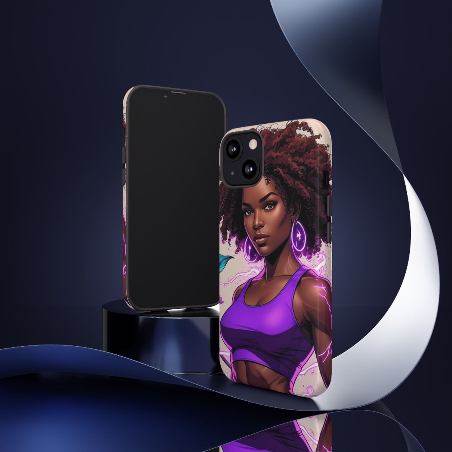 Vibrant Phone Case featuring Empowering Design, Black Woman Art, Floral Phone Accessory, Tough Cases for Gifts, Unique Gift for Her