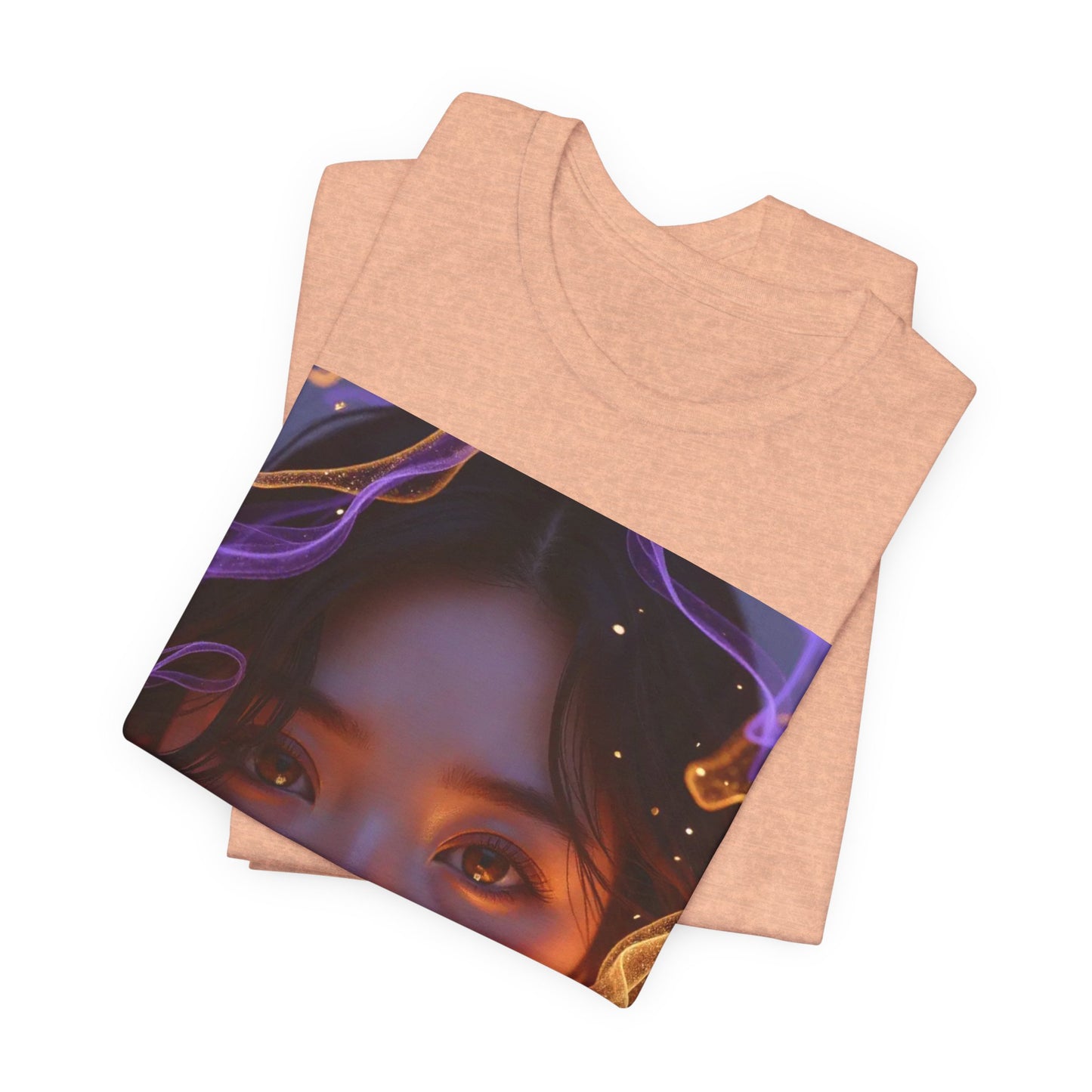 Enigmatic Portrait Tee, Unisex Graphic T-Shirt, Artistic Short Sleeve Shirt, Casual Everyday Wear, Unique Gift for Art Lovers
