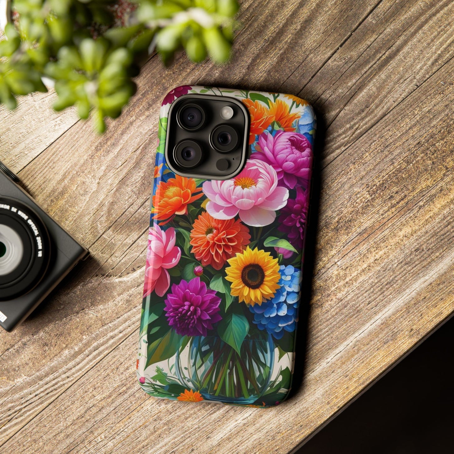 Floral Phone Case - Vibrant Flower Design, Tough Phone Cover, Gift for Her, Floral Accessories, Summer Vibes, Trendy Tech Decor