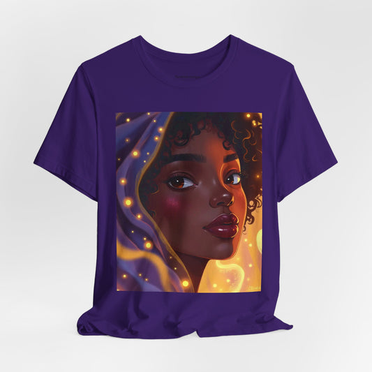 Magic Glow Art Tee, Unisex Short Sleeve Shirt, Artistic Graphic T-Shirt, Boho Style Tee, Casual Wear, Gift for Art Lovers