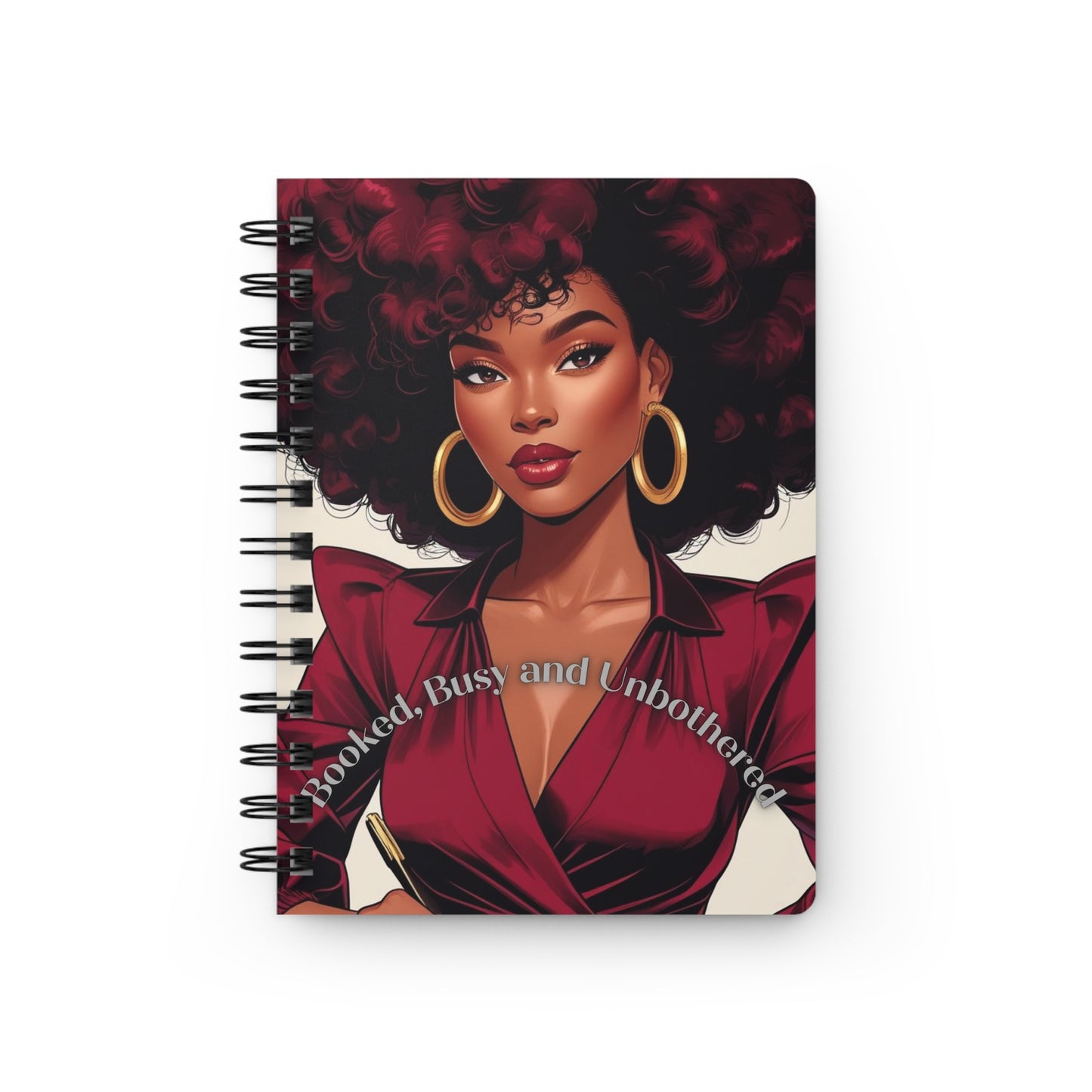 Glamorous Spiral Bound Journal: Booked, Busy and Unbothered | Inspirational Writing, Gift for Her, Planner, Self-Care Journal, Black [...]