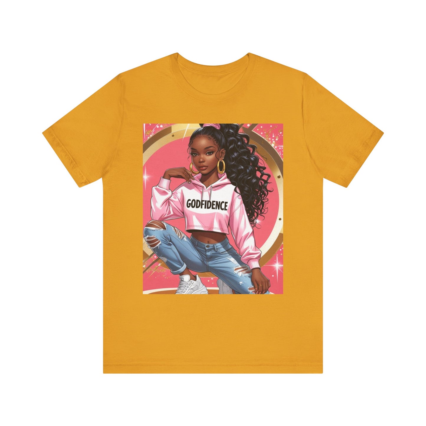 Godfidence Unisex Tee, Empowering Graphic Shirt, Casual Wear, Gift for Her, Fashionable Tees, Birthday Gift, Motivational Apparel