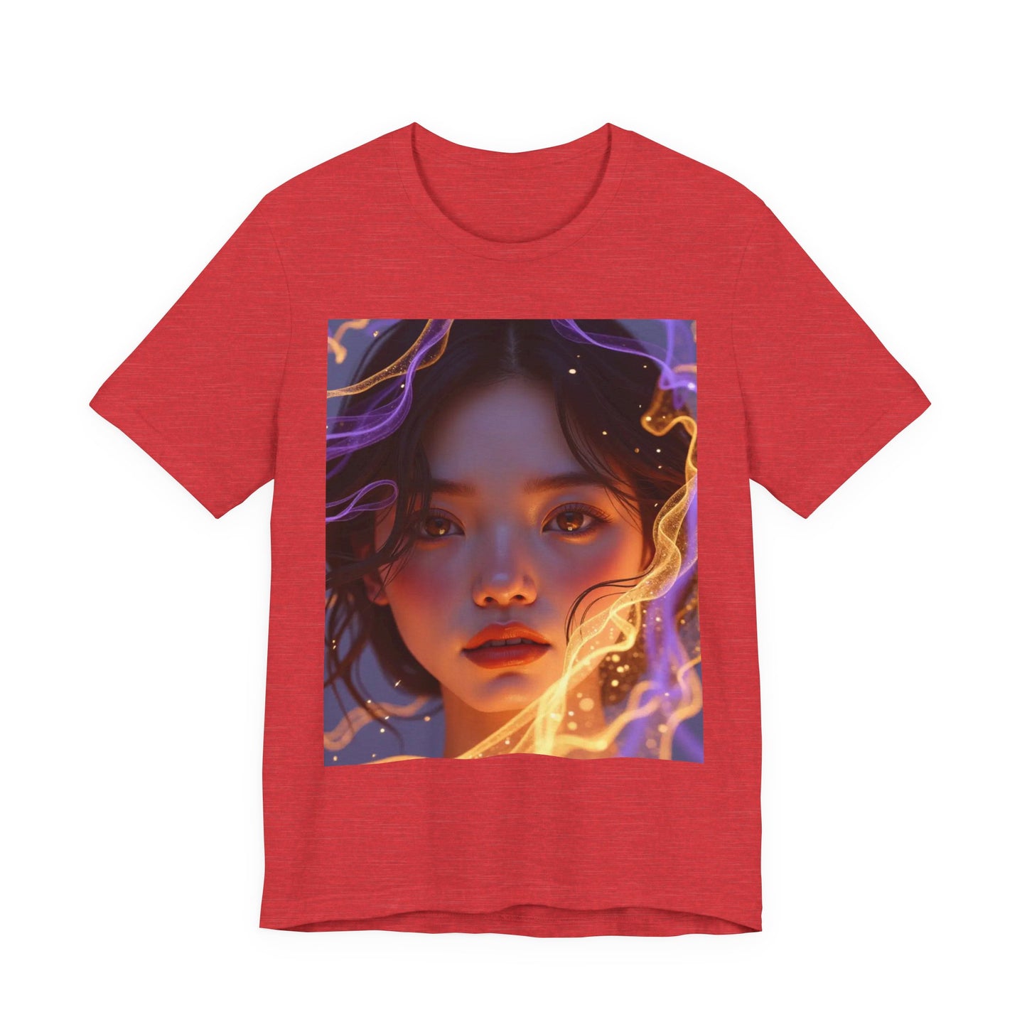 Enigmatic Portrait Tee, Unisex Graphic T-Shirt, Artistic Short Sleeve Shirt, Casual Everyday Wear, Unique Gift for Art Lovers