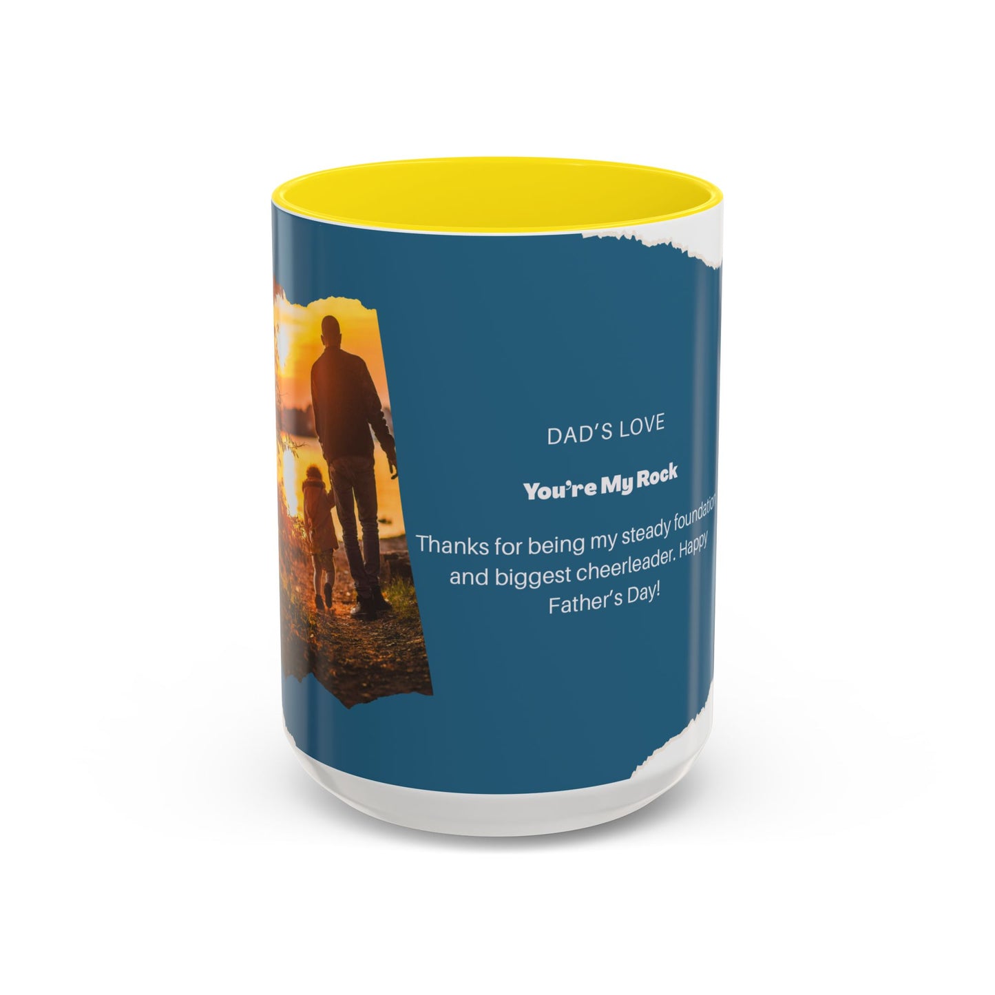 Dad's Love Accent Coffee Mug, Inspirational Dad Mug, Father's Day Gift, Personalized Coffee Cup, Unique Gift for Dad, Family Reminder