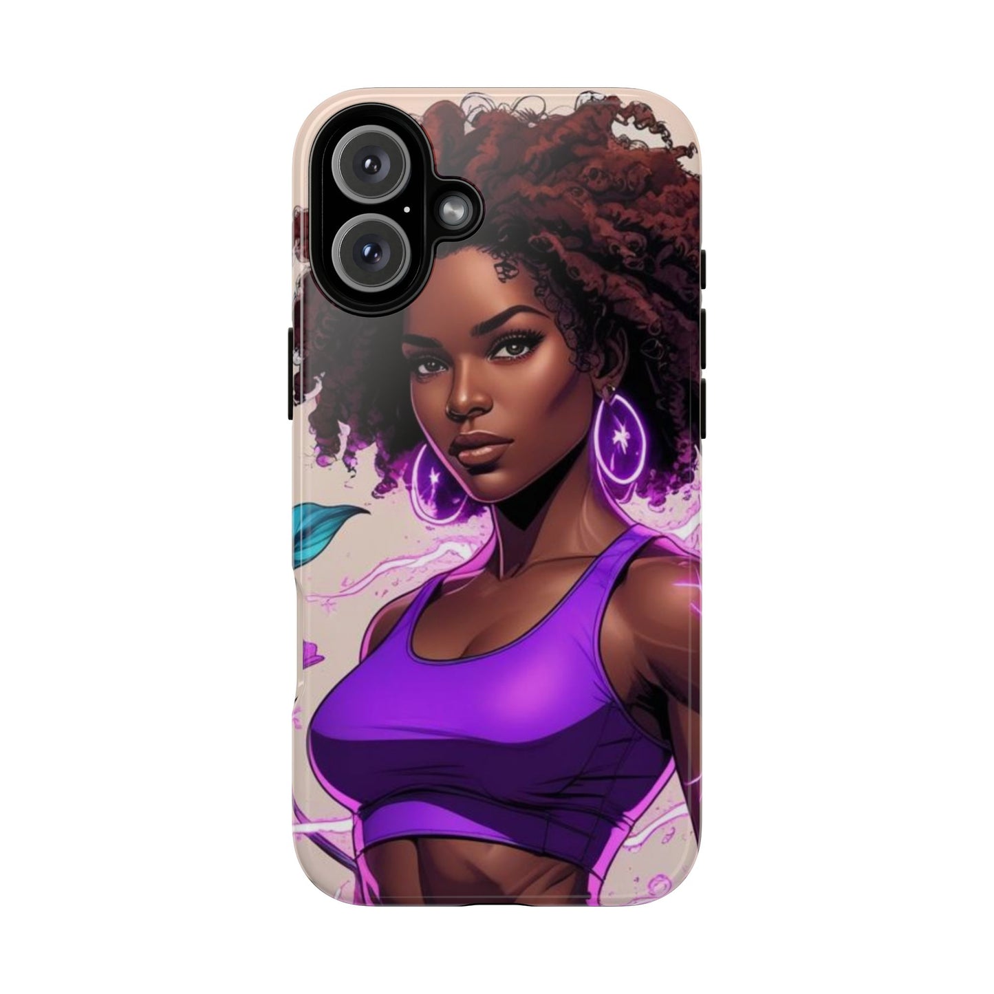 Vibrant Phone Case featuring Empowering Design, Black Woman Art, Floral Phone Accessory, Tough Cases for Gifts, Unique Gift for Her