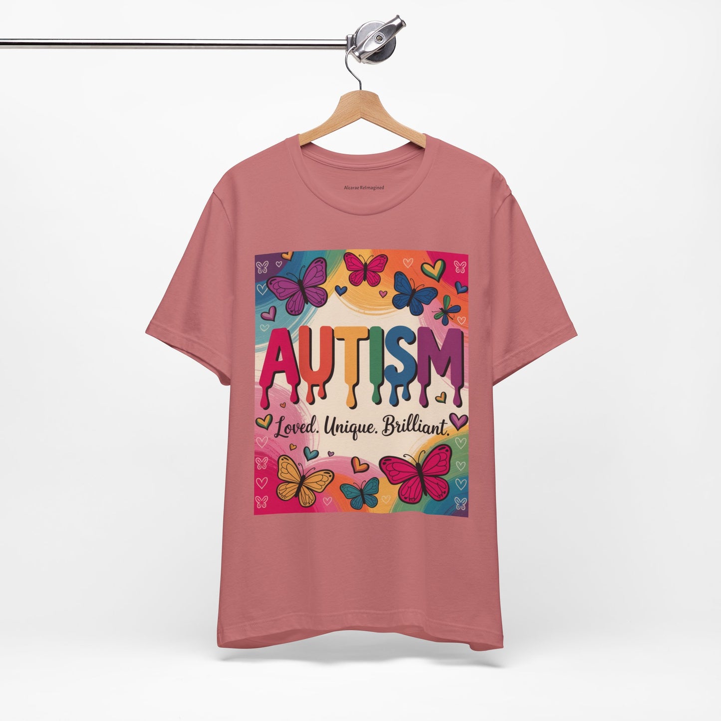 Autism Awareness Butterfly Tee  Loved, Unique, Brilliant Unisex Short Sleeve TShirt