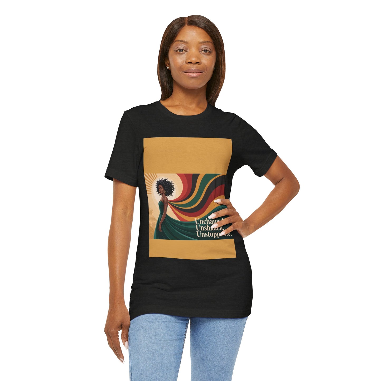 Unisex Inspirational Graphic Tee - Unchained, Unshaken, Unstoppable,