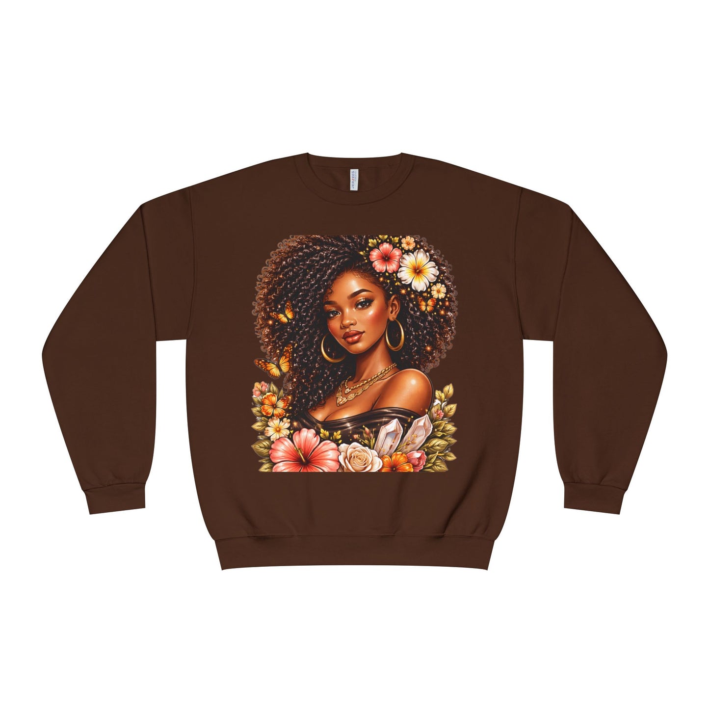 Afro Floral Portrait Crewneck Sweatshirt