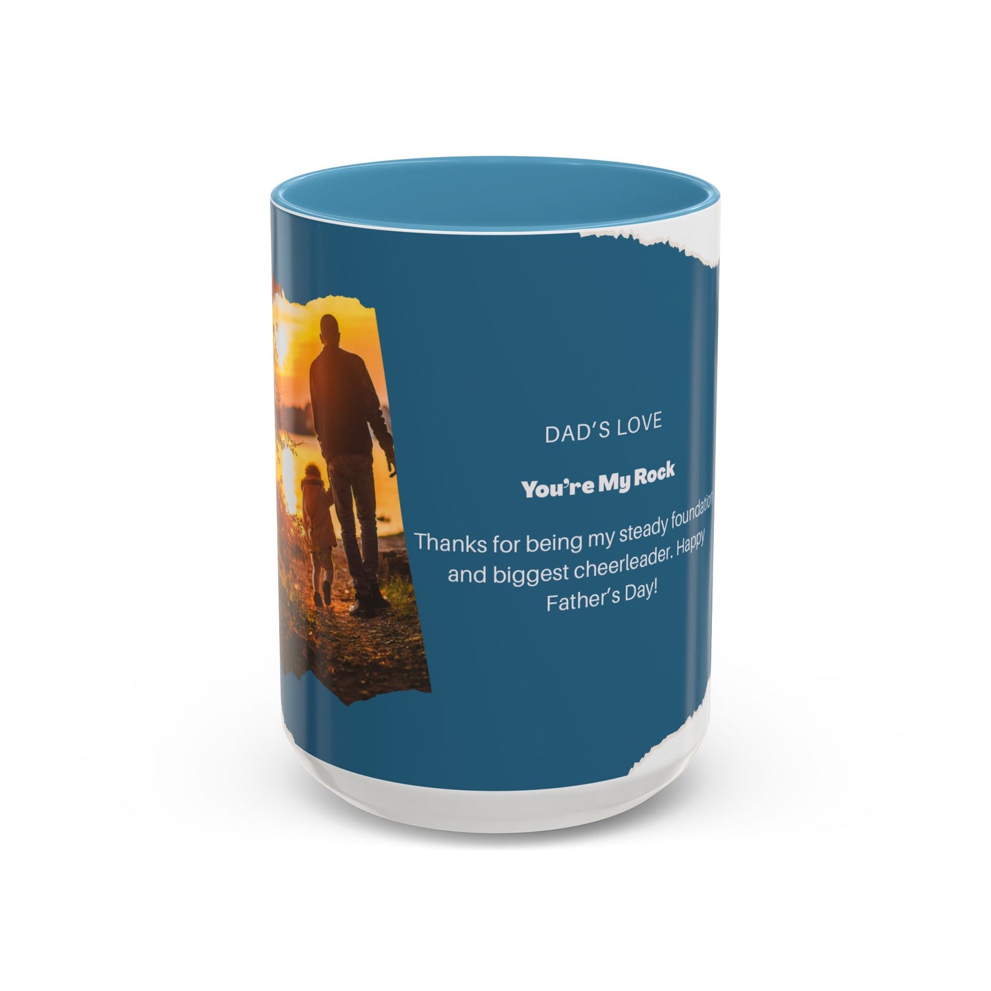 Dad's Love Accent Coffee Mug, Inspirational Dad Mug, Father's Day Gift, Personalized Coffee Cup, Unique Gift for Dad, Family Reminder
